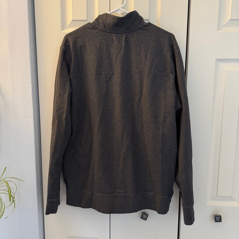 Pact Mens Organic Cotton Quarter Zip Pullover Charcoal Gray Heather XL - Picture 2 of 9